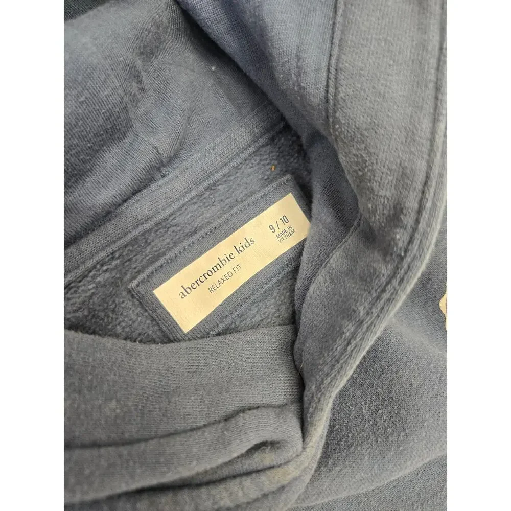 Abercrombie & Fitch Kids Relaxed Fit Hoodie Size 9/10 Blue Gray Pullover Youth